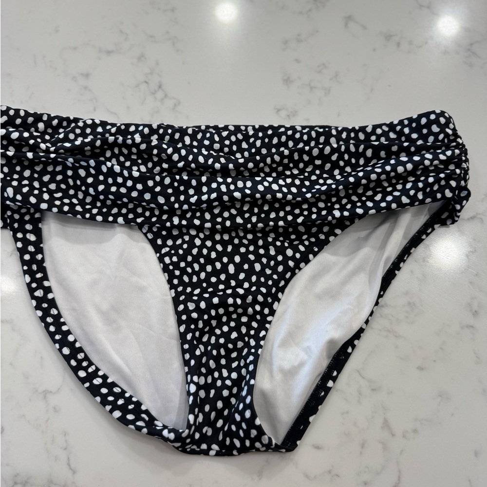 Victoria Secret Black and White Polka Dot Bikini Bottom